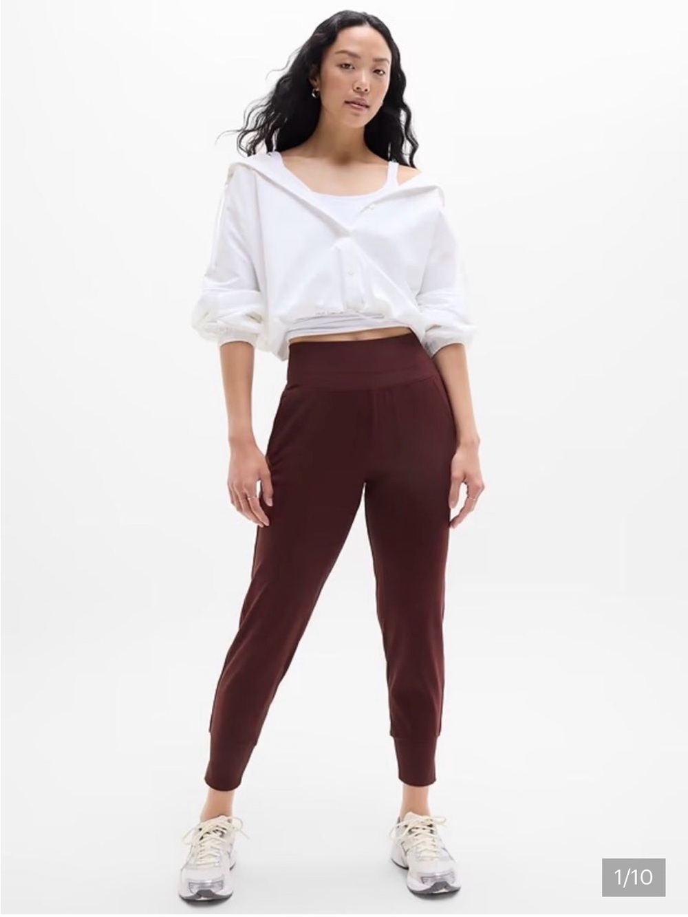 Athleta Stretch High-Rise Venice Joggers in Garnet